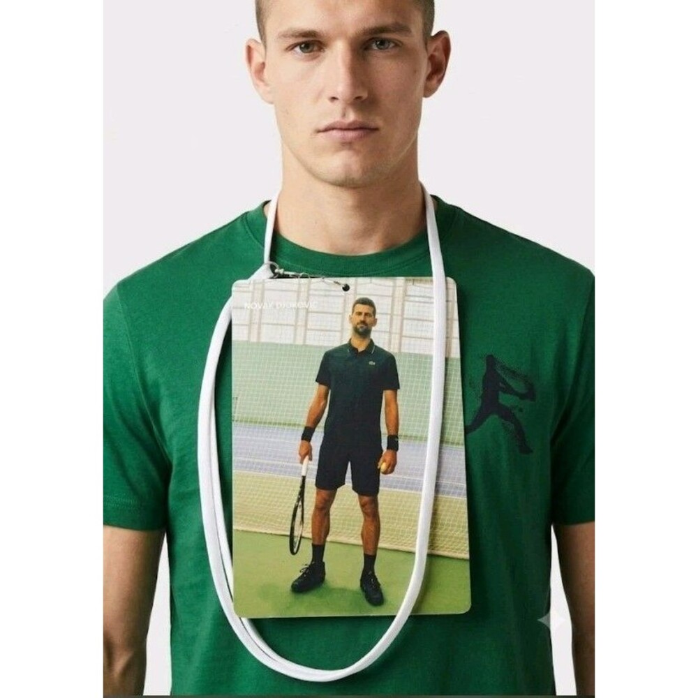 Lacoste Sport Novak Djokovic Polo Shirt XXL Green Regular Fit With 8x5.5 Card...